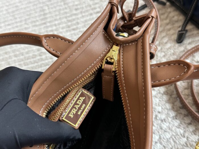 Prada Soft Lux Oil-Wax Leather Handbag/Shoulder Bag Ultra-Light Oil-Wax Leather With Included Long Shoulder Strap - Image 9