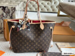 Louis Vuitton Neverfull Tote Bag - Large Capacity With Detachable Mini Bag, Striped Lining, Colour-Changing Leather, Complete With Silk Scarf Gift Box