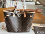 Louis Vuitton Neverfull Tote Authentic 163 Chip With Silk Scarf Extra-Large Capacity Detachable Zippered Clutch Colour-Changing Leather With Gift Box - Image 9