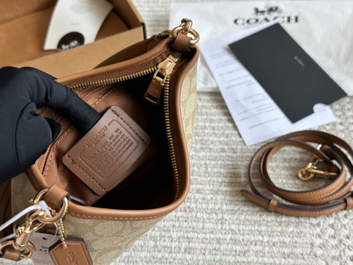 Coach Mini Wander Bag Milk Tea Colour | Versatile | Underarm Carry | Ample Capacity - Image 8
