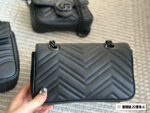 Gucci Marmont Double G Embroidered Heart All-Black Shoulder Crossbody Bag For Women - Image 7