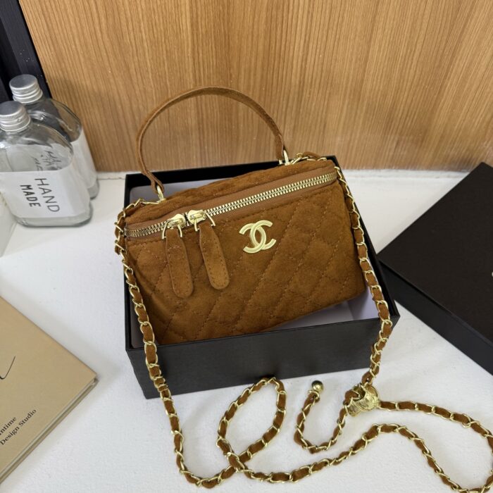 Chanel Quilted Velvet Chain Bag - Image 3
