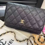Chanel Classic Black Quilted Chain Bag - Image 2