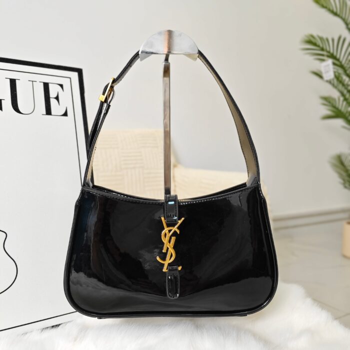 Yves Saint Laurent Patent Leather Underarm Shoulder Bag - Image 8