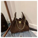 Chanel Multi-Colour Suede-Effect Double C Chain Handbag - Image 5
