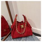 Chanel Multi-Colour Suede-Effect Double C Chain Handbag - Image 3