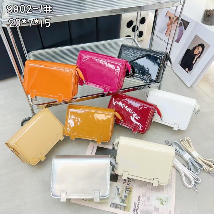 Hermès Multicoloured Gloss Lacquered Leather Mini Square Bag - Image 1